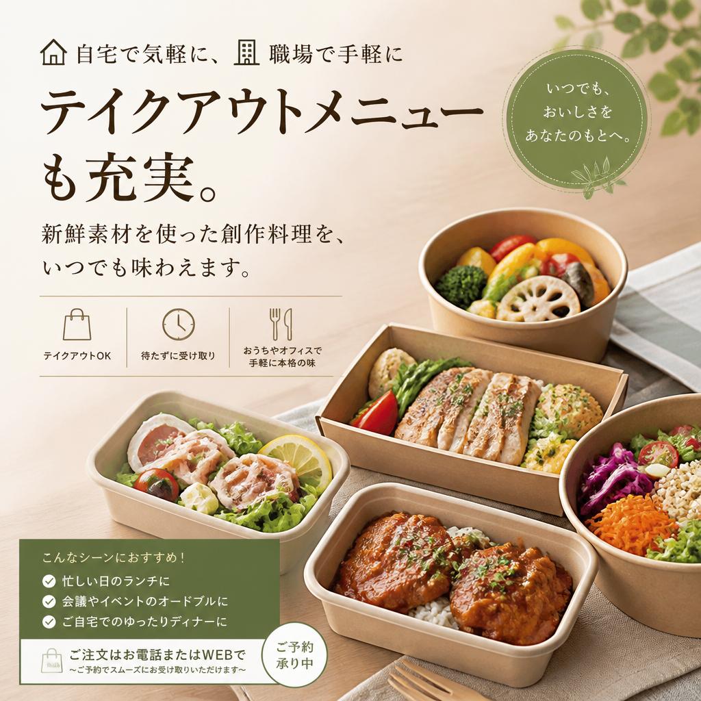 テイクアウトで楽しむ