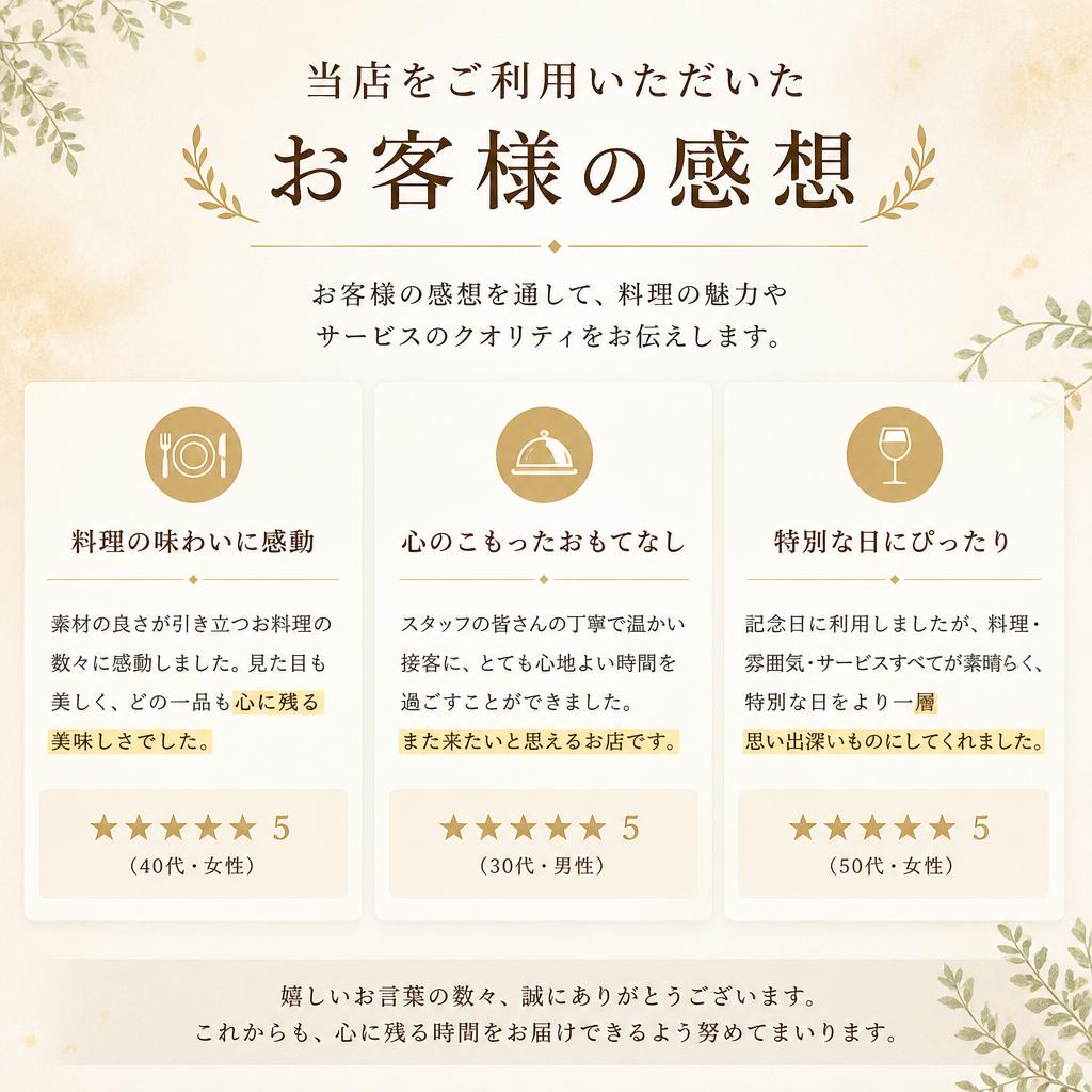 実際のお客様のお声