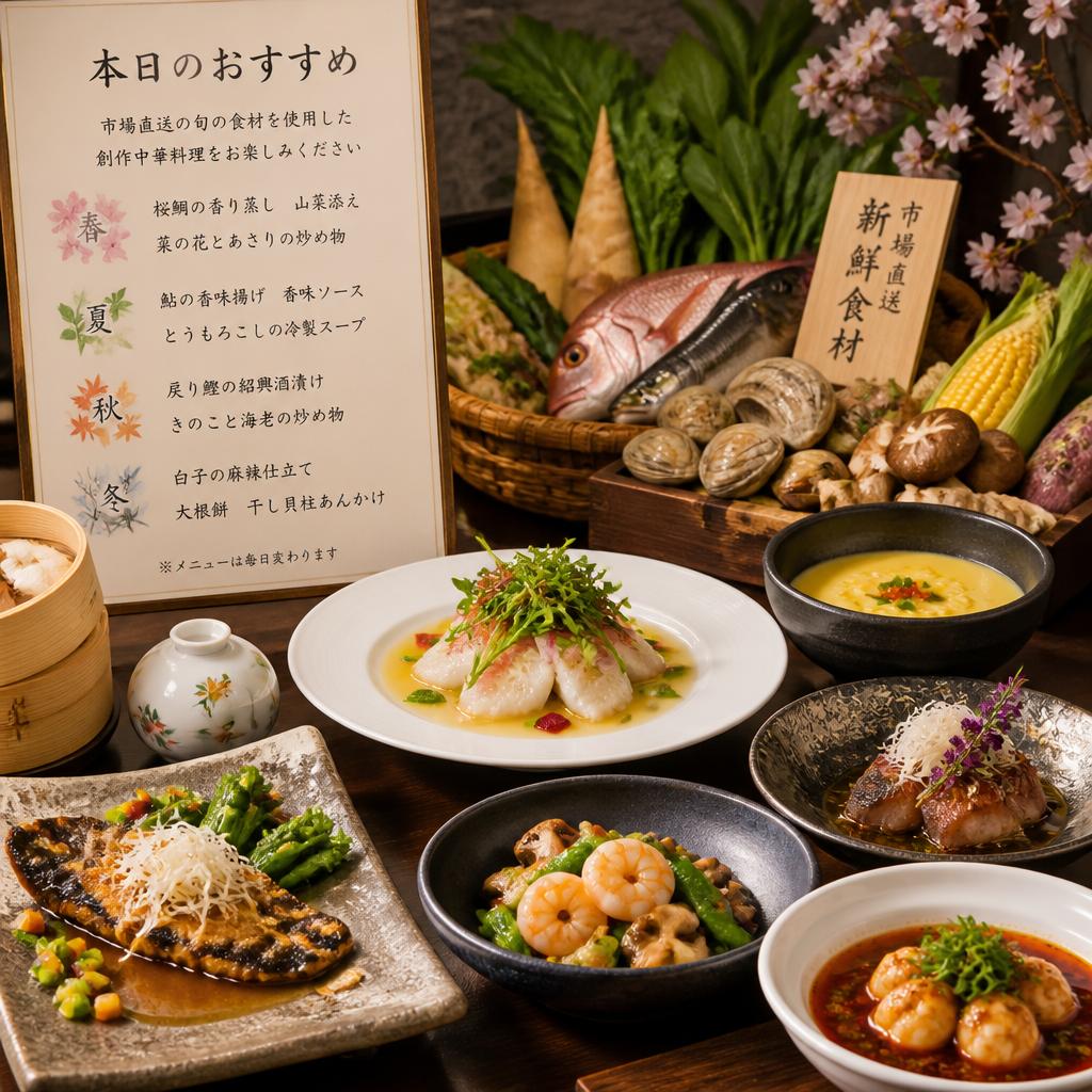 新鮮な旬素材を使ったこだわり料理