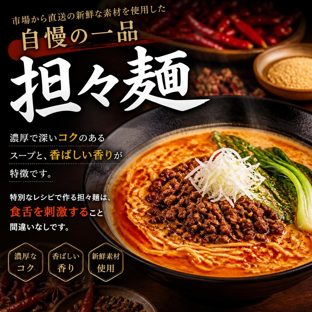 市場直送の旬素材を活かした担々麺